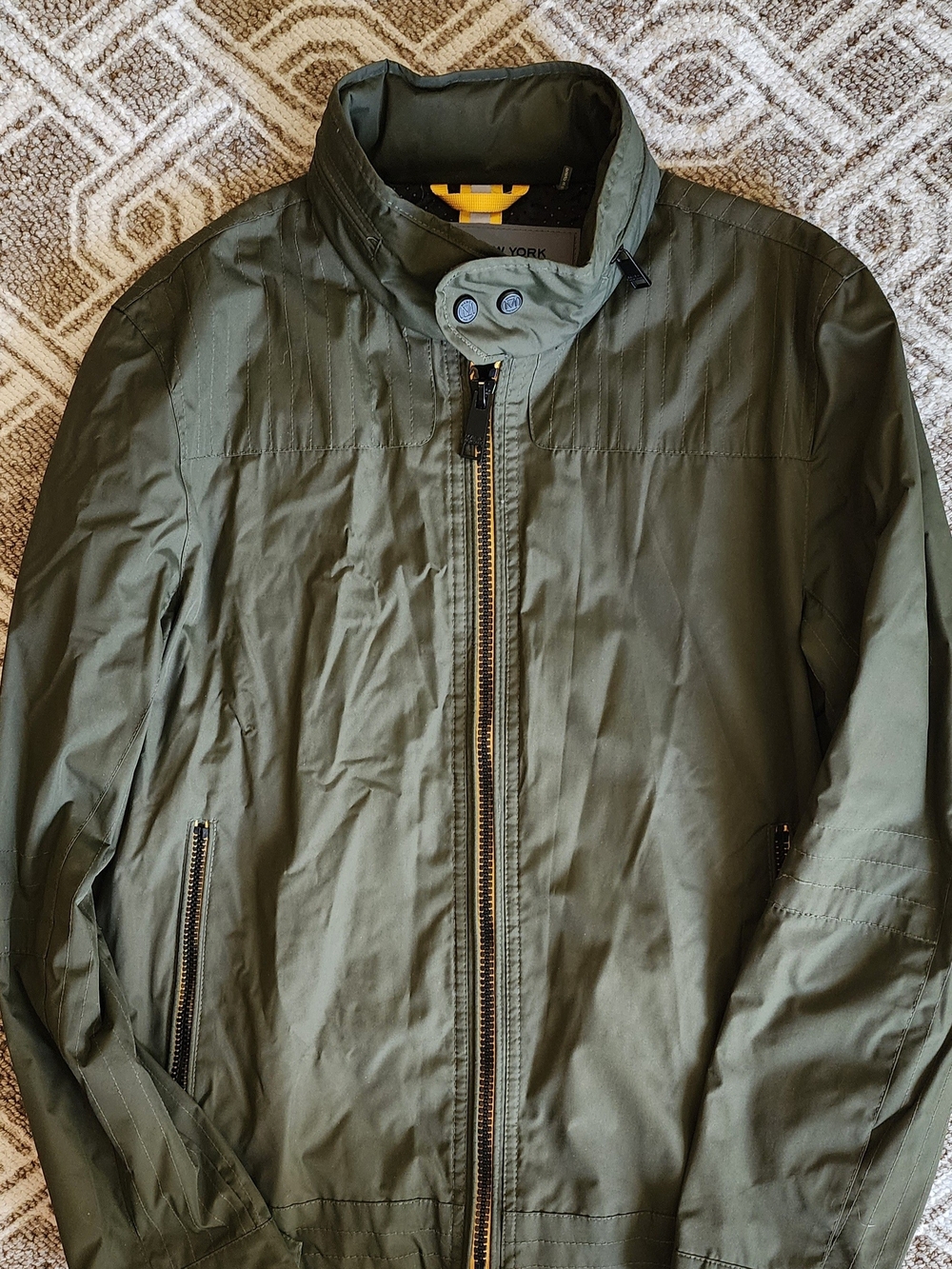 Andrew Marc Men's Olive Zip-Front Shirt Jacket